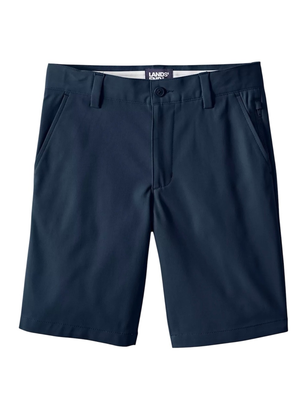 2 Pairs Lands' End Boys Navy Active Performance Chino Shorts - Size 12